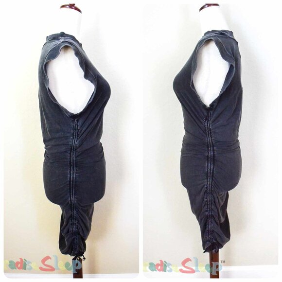 *Anthropologie* Daily Practice Utility Ruched Gray Mini Dress, SMALL - NEW! - Picture 4 of 6